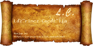 Lőrincz Cecília névjegykártya